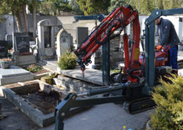Renovierung eines Grabfundaments